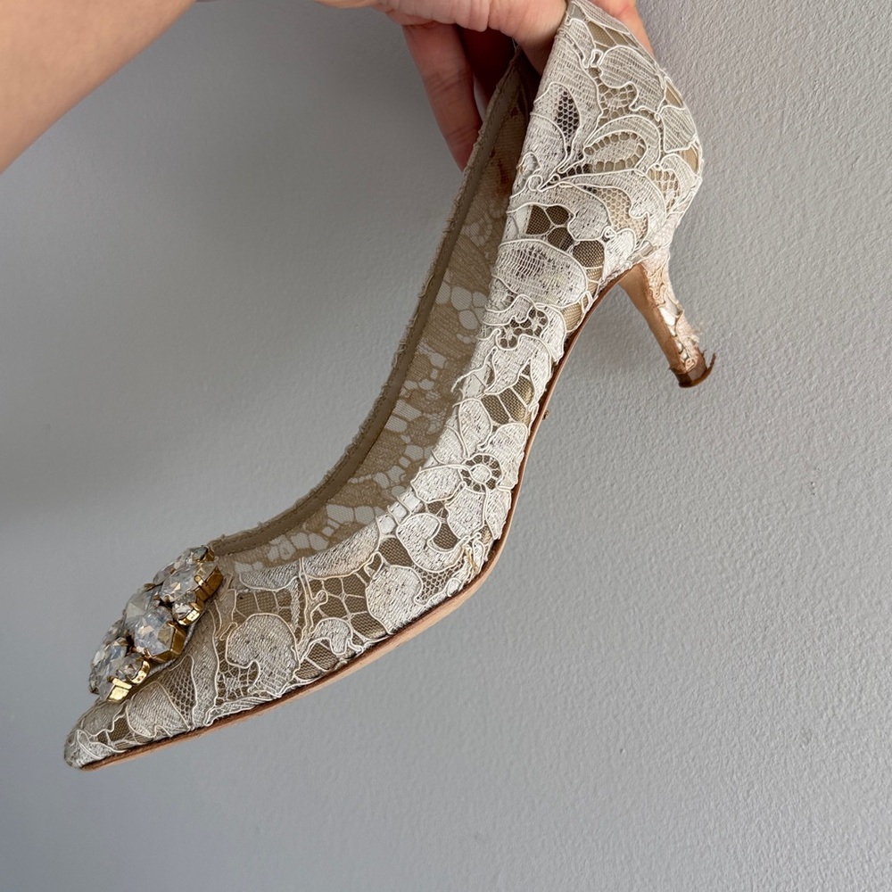 Dolce&Gabbana Lace Embellished Women's Heels - Picture 9 of 9